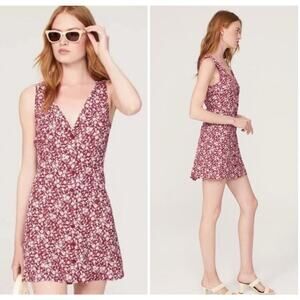 Reformation Rilynn Sleeveless Front Button Mini Dress Flower Girl Size 6 New R26